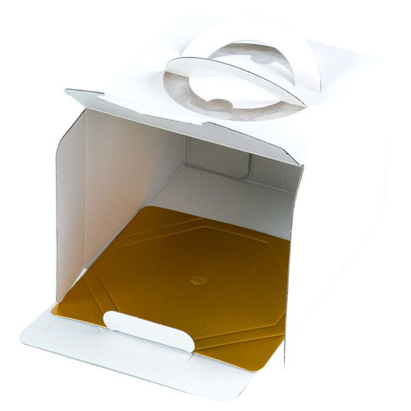 ヤマニパッケージ ケーキ箱 デコホワイト135 4.5号 金台紙付 DE-170T 1ケース(100個(1個×100)（直送品）