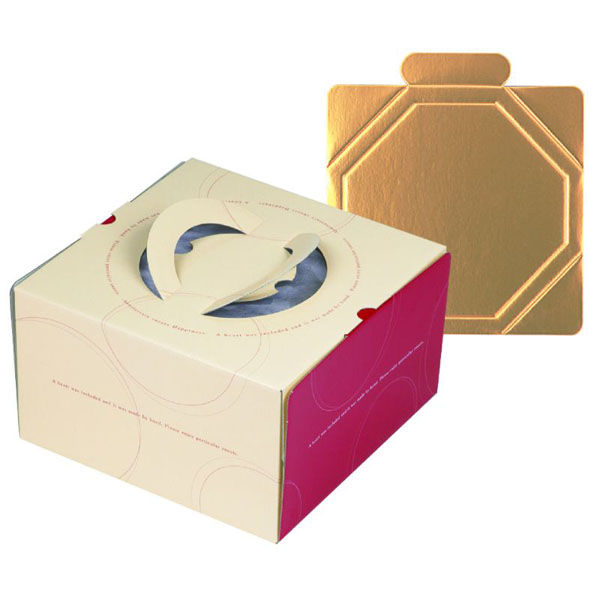 ヤマニパッケージ ケーキ箱 ループデコ7号(金台紙付) DE-178T 1ケース(100個(1個×100)（直送品）