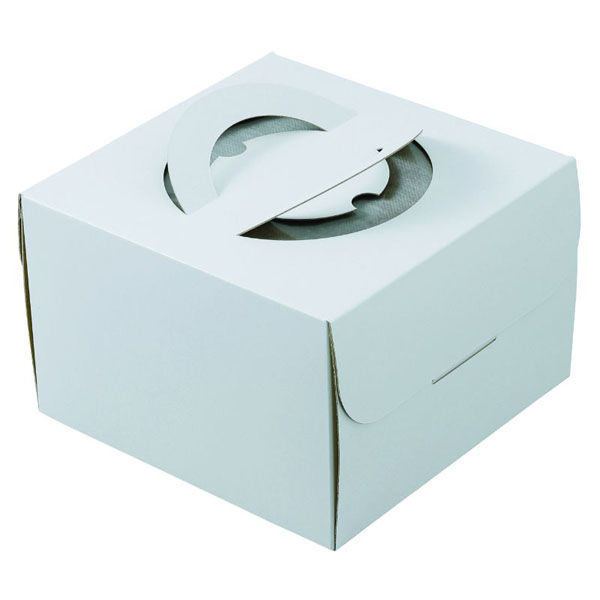 ヤマニパッケージ ケーキ箱 デコホワイト150 6号 中央差し DE-222 1ケース(100個(25個×4)（直送品）