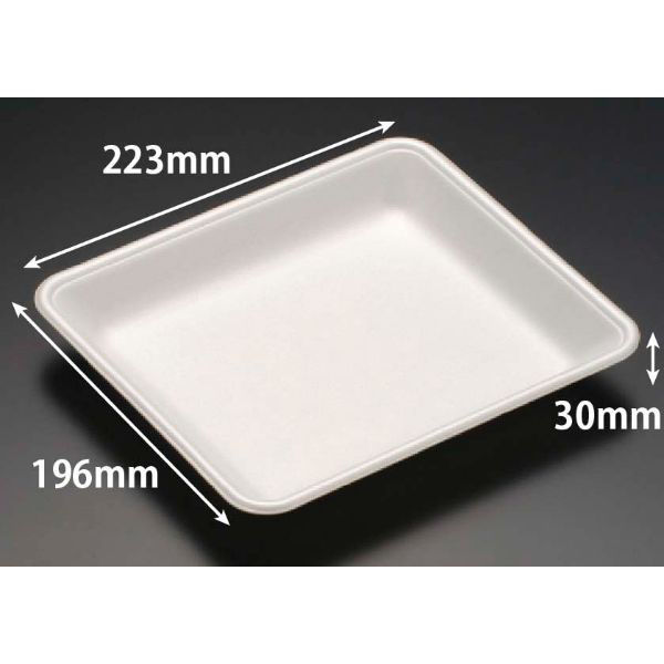 リスパック 発泡トレー J-20-22F(S) 白 FGPC236 1ケース(1200個(100個×12)（直送品）