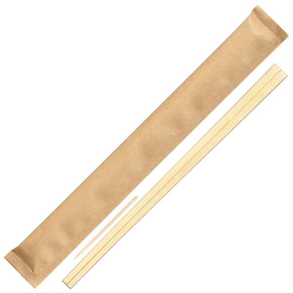 九州紙工 割箸 完封箸クラフト無地植林元禄箸21cm 楊枝入り FSK-5 1ケース(4000個(100個×40)（直送品）