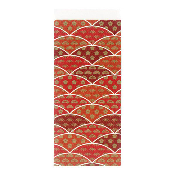 九州紙工 松竹梅シリーズ箸袋 朱(3.4×9cm) SYO-2 1ケース(5000個(500個×10)（直送品）