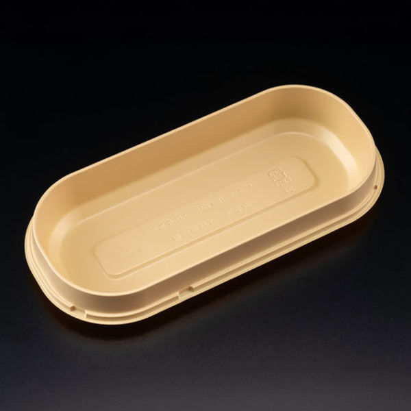 リスパック 弁当容器 バイオビオル小判20-10中皿1クラフトB RHBA153 1袋(50個)（直送品）