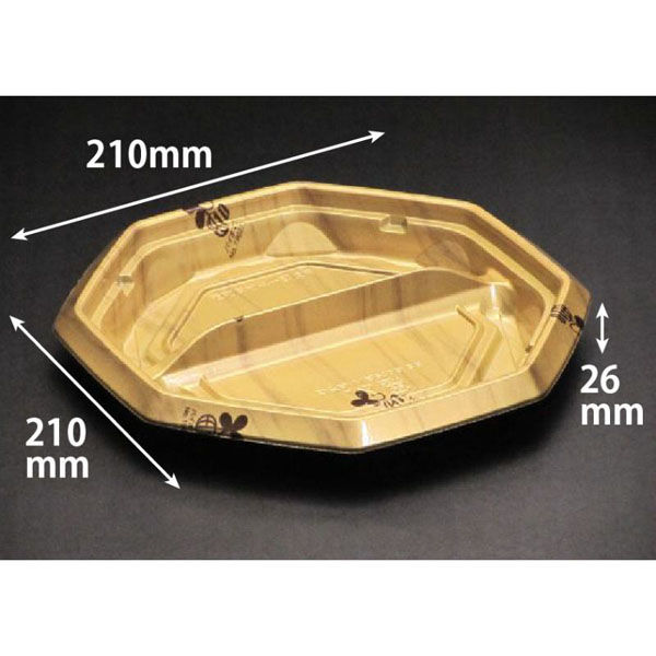 リスパック どんぶり容器 バイオ のぞみ 八角210B 2S K-ウォール金J10 RHHQ916 1袋(50個)（直送品）