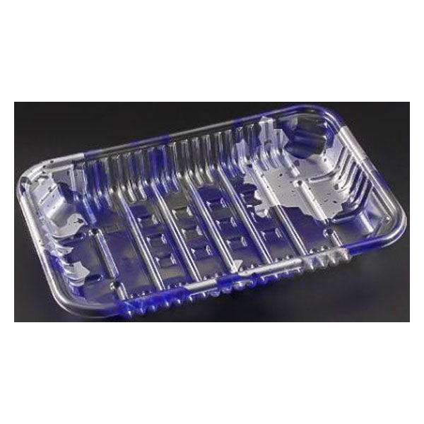 リスパック 透明トレー バイオPET AC-20-13T みぞれ青 FSFV853 1袋(100個)（直送品）