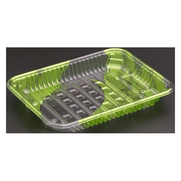リスパック 透明トレー バイオPET AC-20-15T はやて緑 FSFV792 1袋(100個)（直送品）