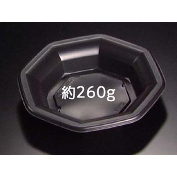 リスパック どんぶり容器 バイオデリカ HD 八角丼 190B 黒 RHHD441 1袋(100個)（直送品）