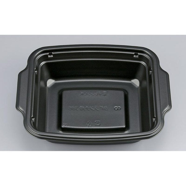 シーピー化成 弁当容器 BFランチ角386 黒 本体 0144838600525 1ケース(400個(50個×8)（直送品）