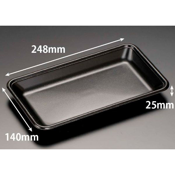 リスパック 発泡トレー J-25-14T 黒 FLFG480 1ケース(1200個(100個×12)（直送品）