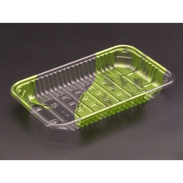 リスパック 透明トレー バイオPET AC-20-12T はやて緑 FSFV791 1袋(100個)（直送品）
