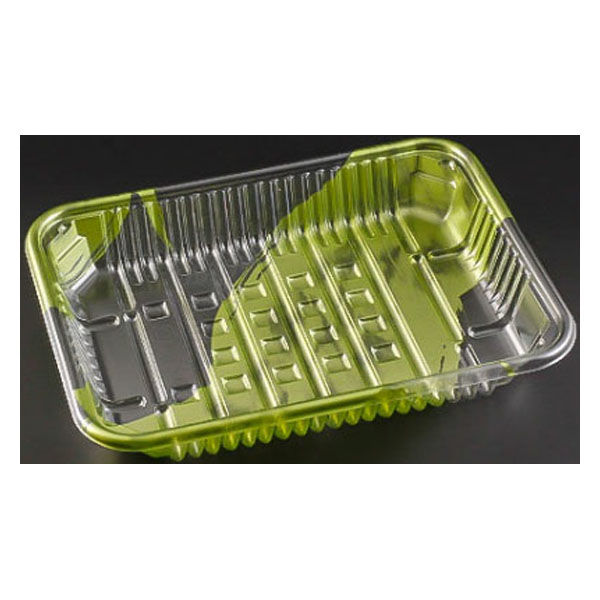 リスパック 透明トレー バイオPET AC-20-15F はやて緑 FSFV843 1袋(100個)（直送品）