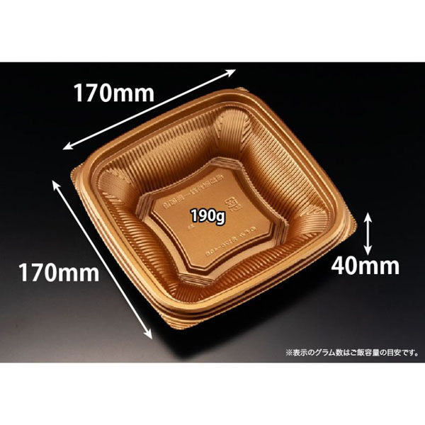 リスパック どんぶり容器 バイオ のぞみ 角170-40B K-ひかり RHHQ495 1袋(50個)（直送品）