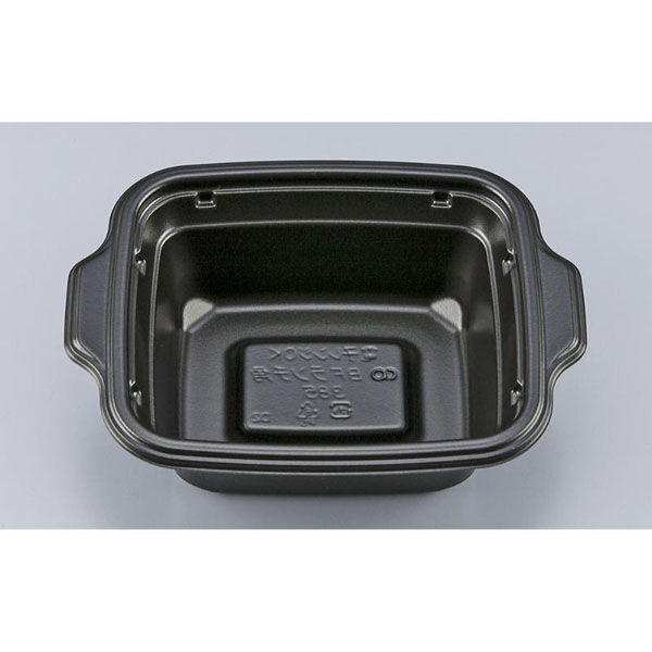 シーピー化成 弁当容器 BFランチ角385 黒 本体 0144838500525 1袋(50個)（直送品）