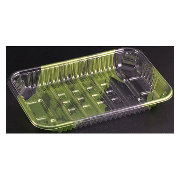 リスパック 透明トレー バイオPET AC-20-13T はやて緑 FSFV842 1袋(100個)（直送品）