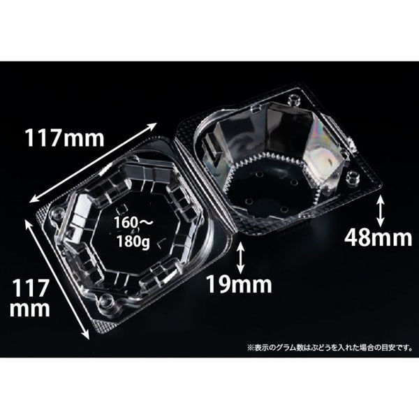 リスパック フルーツ容器 バイオ きらめき 12-12L(60) PBTV113 1袋(50個)（直送品）