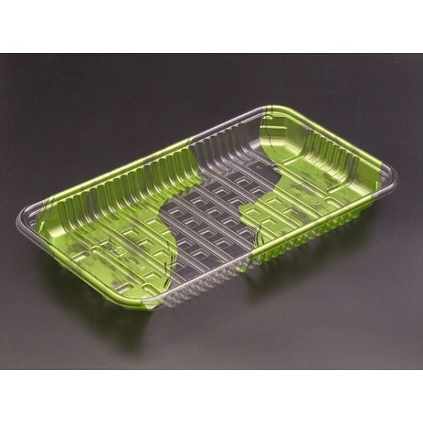 リスパック 透明トレー バイオPET AC-25-15T はやて緑 FSFV794 1袋(100個)（直送品）