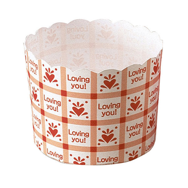 天満紙器 ケーキトレー M406 マフィンカップ(ハートチェック) 2640050 1ケース(2000個(100個×20)（直送品）