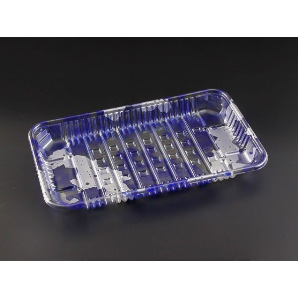リスパック 透明トレー バイオPET AC-25-15T みぞれ青 FSFV857 1袋(100個)（直送品）