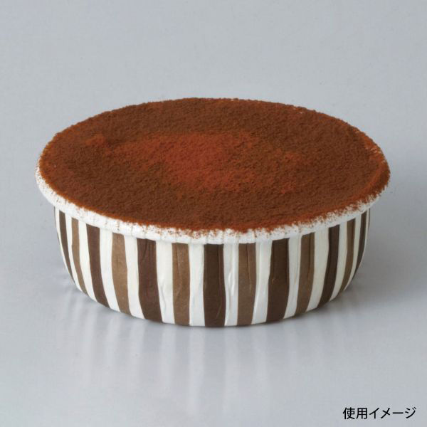 天満紙器 ケーキトレー CR-25 カールカップ(ブラウンストライプ) 2690025 1ケース(2000個(100個×20)（直送品）