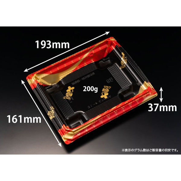 リスパック どんぶり容器 バイオデリカ 枠重 4-1B K-えんてん赤J10 RHBN411 1袋(50個)（直送品）