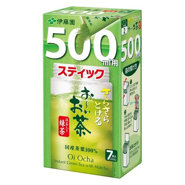 伊藤園 さらさらとける お～いお茶 抹茶入り緑茶 500ml用スティック インスタント緑茶 1個（7本入）