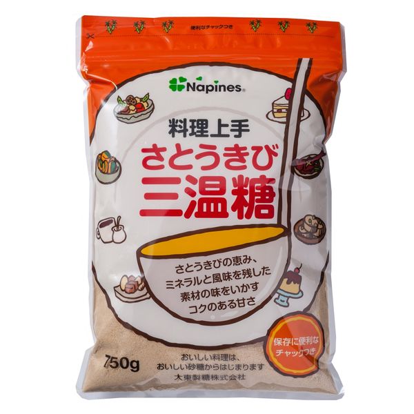 料理上手 さとうきび三温糖750g 1袋 大東製糖 きび砂糖 チャック付き袋 - アスクル