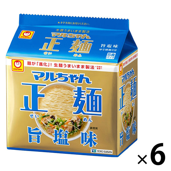 東洋水産　マルちゃん正麺 旨塩味 袋麺　1セット（30食：5食入×6パック）