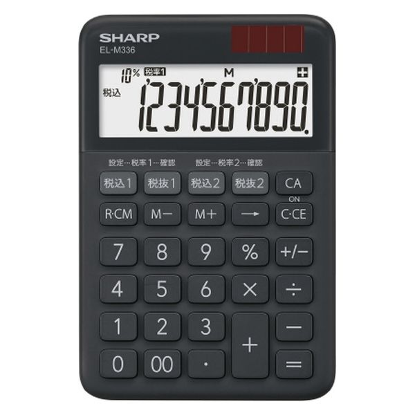 シャープ ミニナイスサイズ電卓 ブラック ELM336BX 1台（直送品）