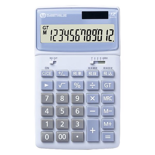 スマートバリュー 小型電卓卓上タイプ 5台 K042J-5 1箱（直送品）