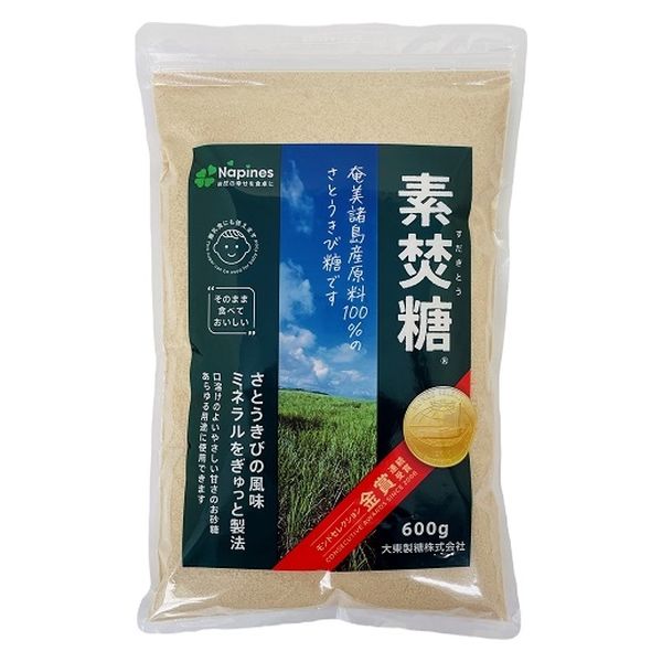 素焚糖 600g 1袋 さとうきび糖 奄美諸島産原料 チャック付き袋 大東製糖 砂糖 - アスクル