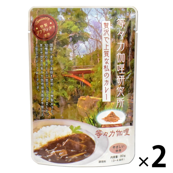 ヘイワ 等々力伽哩 やさしい中辛 フレークタイプ 80g 1セット（1袋×2）カレー 平和食品工業 アスクル