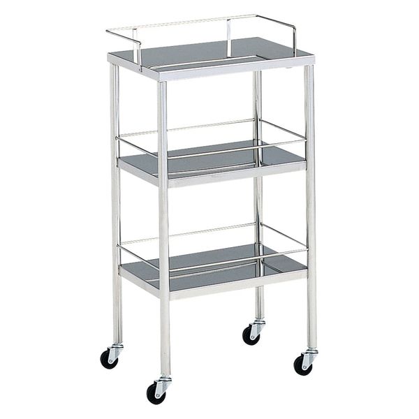 【軒先渡し】西澤医科工業 器械台 三段 手摺付(φ50mm) 手摺付 01224556 MY-1017A(450X300X820 1台（直送品）