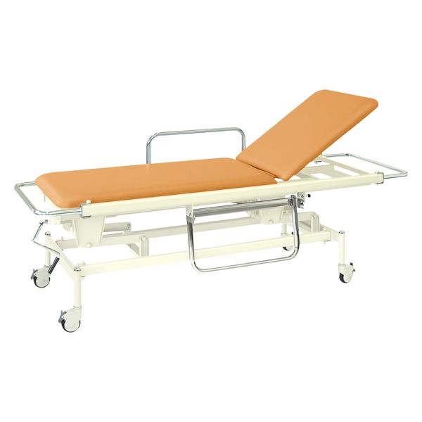 【軒先渡し】高田ベッド 手動昇降式GSストレッチャー100背上げ付24319401 ビニルレザーオレンジ TB-626(60X200X48-86)（直送品）