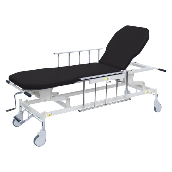 【軒先渡し】高田ベッド 手動GSストレッチャー D型 25253700 ビニルレザー黒 TB-1521(60X48-86CM) 1台（直送品）