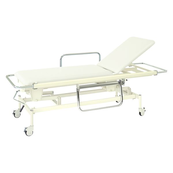 【軒先渡し】高田ベッド 手動昇降式GSストレッチャー100背上げ付 24319401 ビニルレザー白 TB-626(60X200X48-86) 1台（直送品）