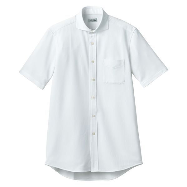 ボンマックス ワイドカラーニット半袖シャツ ホワイト LL FB4560U 1枚（直送品）