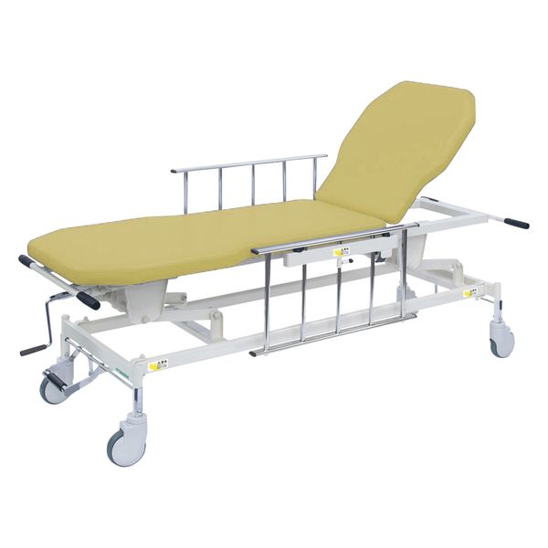 【軒先渡し】高田ベッド 手動GSストレッチャー D型 25253702 ビニルレザーアイボリー TB-1521(70X48-86CM) 1台（直送品）