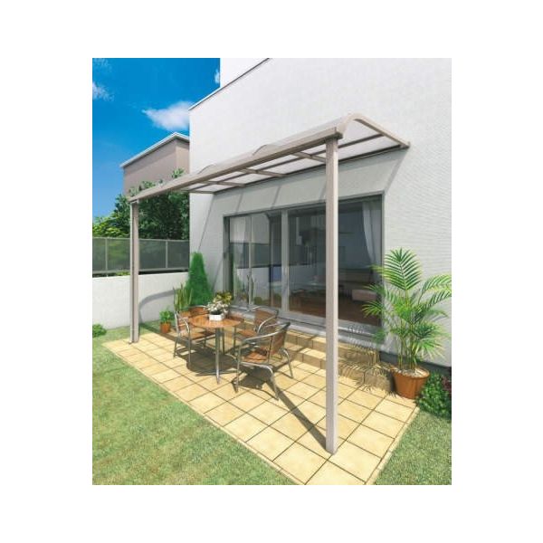 バリューテラスE 関東間 間口2.5間 出幅6尺 耐荷重600N/m2 SC ポリカーボネート(グレースモーク) VRE-EB4518SC（直送品）