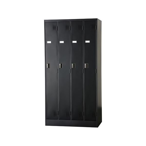 アズワン TLKスタンダードロッカー シリンダー錠 ブラック 4人用 65-9622-96 1台（直送品）