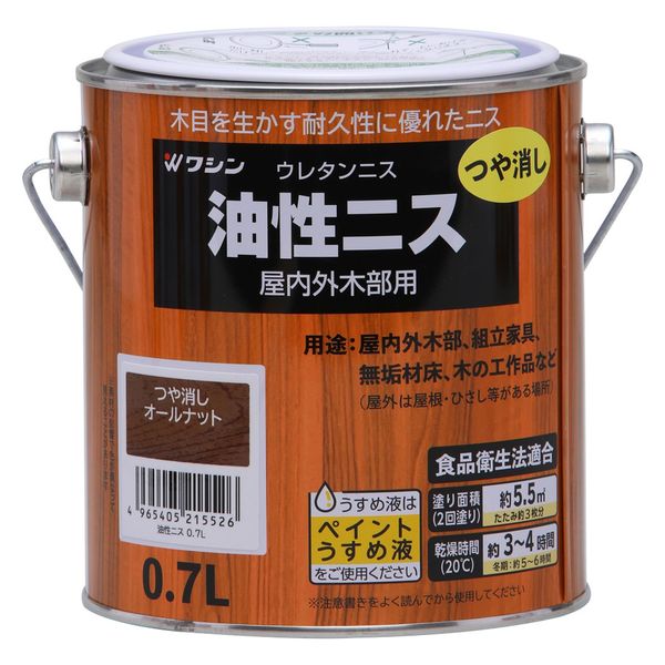 和信ペイント 油性ニス つや消しクリヤー 1.6L ５缶セット