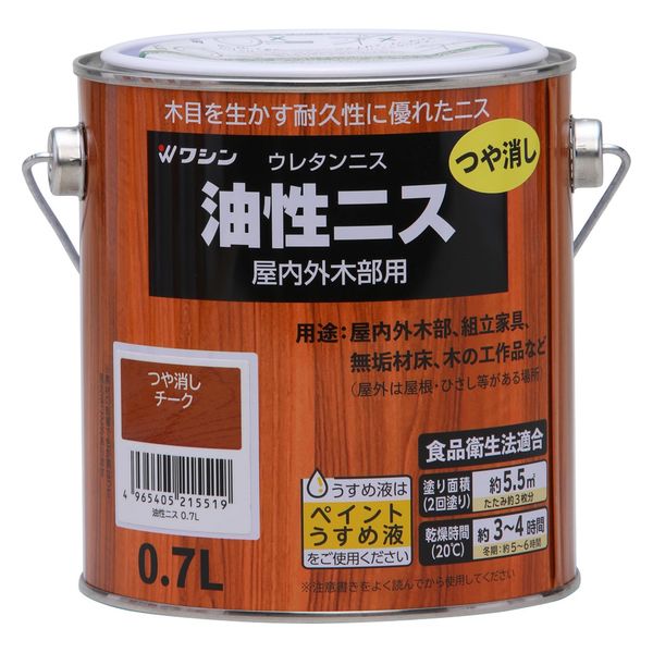 和信ペイント 油性ニス 0.7L つや消しチーク #901741 1缶（直送品）