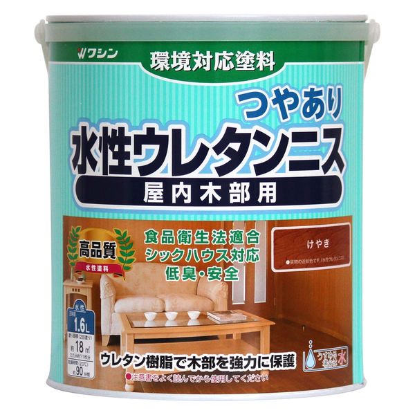 アトムハウスペイント 水性ゆか用ニス 1.6L 緩く クリヤー