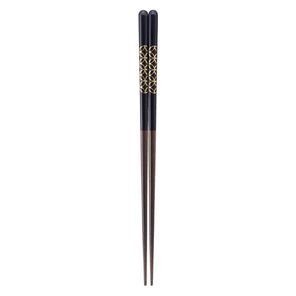 ナカノ 塗箸 箔巻七宝 23cm 黒 MM-1597 1ケース(1ケース100個入×1)（取寄品）