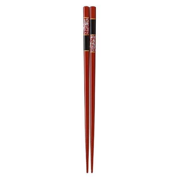 ナカノ 塗箸　食洗対応　螺鈿　赤市松　21cm W-1844 1ケース(1ケース100個入×1)（取寄品）