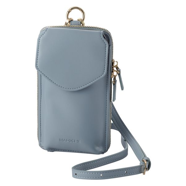 スマホショルダー 斜めがけ ソフトレザータイプ マグネット開閉 フラップ ダスティブルー P-MAP04BU エレコム 1個（直送品）