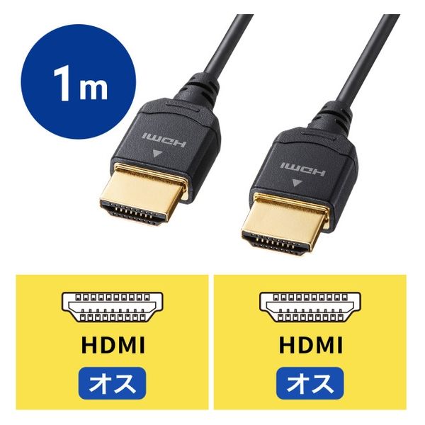 サンワサプライ ウルトラハイスピードHDMIケーブル（スーパースリムタイプ） KM-HD20-USS10 1個（直送品）