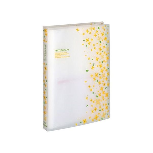 ハクバ写真産業 ビュートプラス Lサイズ 80枚収納 小花イエロー ABP-L80KYL 1個 62-9752-26（直送品）