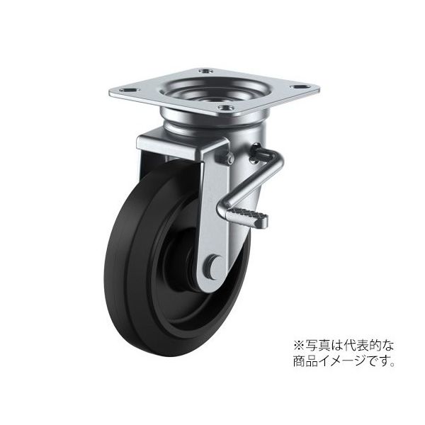 ユーエイ JB型キャスター 自在車プレート式(ダブルストッパー付) NRJB-100(R) 1個 62-9775-90（直送品）