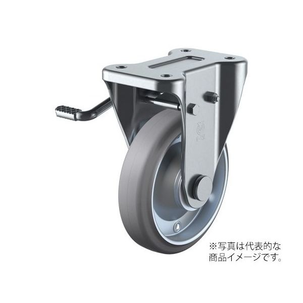 ユーエイ KB型キャスター 固定車プレート式(ストッパー付) WKB-200(L)-G 1個 62-9777-07（直送品）