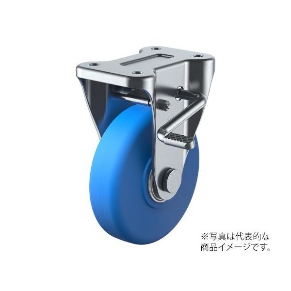 ユーエイ KB型キャスター 固定車プレート式(ストッパー付) MCBKB-100(L) 1個 62-9776-76（直送品）